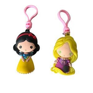 Disney Princess Keychain Backpack Bag Charm Clips Bundle Snow White Rapunzel